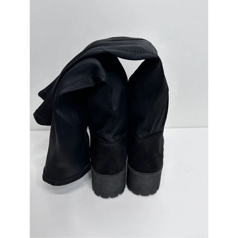 Dirty Laundry Black Over The Knee Lug‎ Sole Stretch Boot Womens Size 6.5